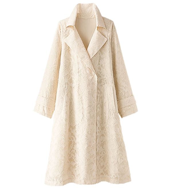 BELLUNA（ベルーナ）の「花柄カットジャカードトレンチコート（ロングコート）」｜詳細画像