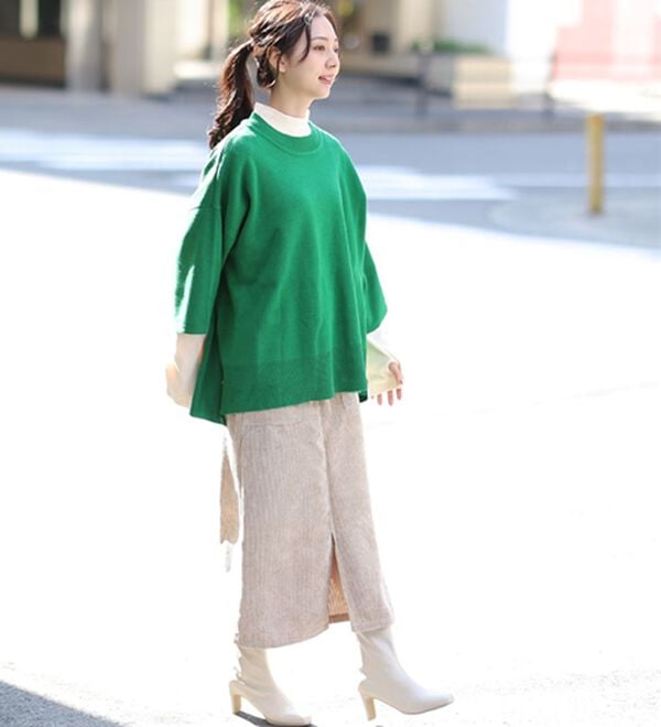 「【Ｌ～６Ｌ】重ね着を楽しむレイヤード専用ニットプルオーバー（ニット・セーター）」｜詳細画像