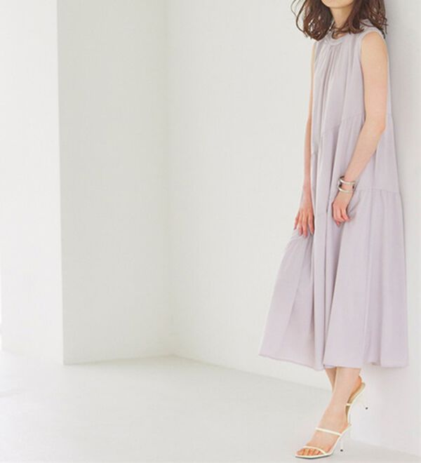 RANAN（ラナン）の「ひんやり裏地付！ななめティアードワンピ（その他ワンピース）」｜詳細画像