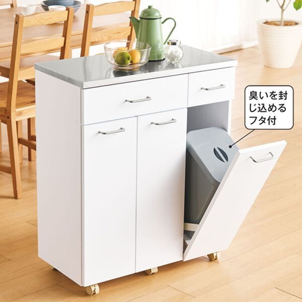 「完成品！ステンレス天板ダストボックス（リビング用品）」｜詳細画像