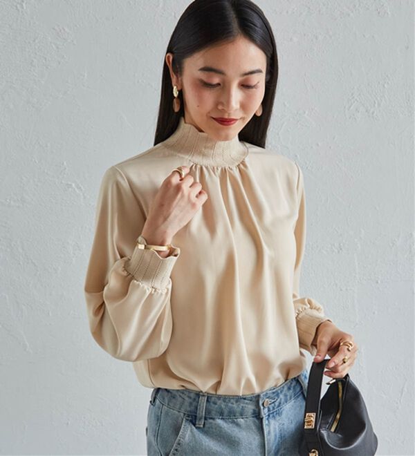 RANAN（ラナン）の「スカラップリブニット使いブラウス（ブラウス）」｜詳細画像