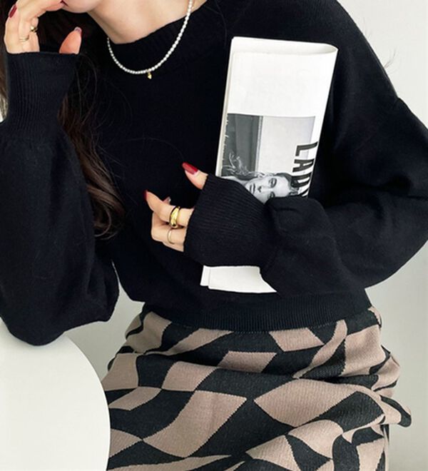 GeeRA（ジーラ）の「ボタン付モチモチニットトップス（ニット・セーター）」｜詳細画像