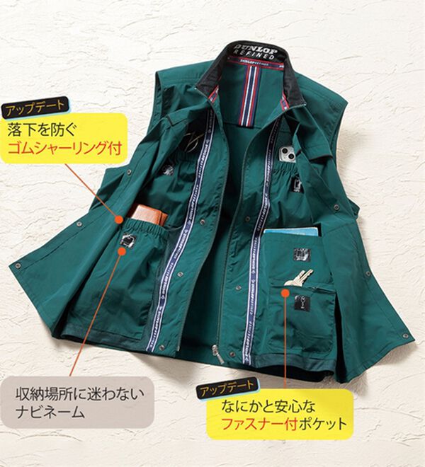 「＜ダンロップ・リファインド＞手ぶらでお出かけ便利ベスト（メンズベスト）」｜詳細画像