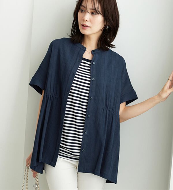 BELLUNA（ベルーナ）の「シアージャカード素材ペプラムチュニック（チュニック）」｜詳細画像