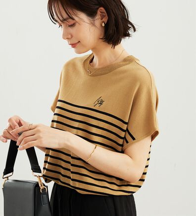 BELLUNA（ベルーナ）の「【快適Ｌａｂ．】Tシャツより上品！ひんやり洗えるニットＴ（ニット・セーター）」