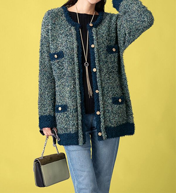 ルフラン（ルフラン）の「ツイード調ニットジャケット＜クラネア＞（その他ジャケット）」｜詳細画像