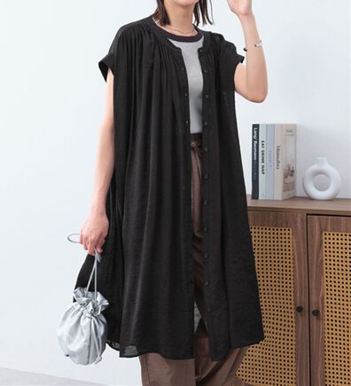 Viola e Viola（ヴィオラ エ ヴィオラ）の「【接触冷感】スラブ素材ギャザーワンピース（その他ワンピース）」