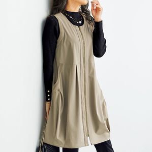 BELLUNA（ベルーナ）の「ハイテンション素材切替２ｗａｙジャンパードレス（チュニック）」｜詳細画像