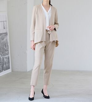 RANAN（ラナン）の「＜２点セット＞洗える！フレアーシルエットジャケットセットアップ（パンツスーツ）」｜ベージュ