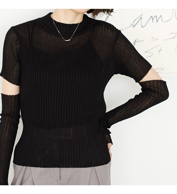 GeeRA（ジーラ）の「アームウォーマー付リブニット（ニット・セーター）」｜詳細画像