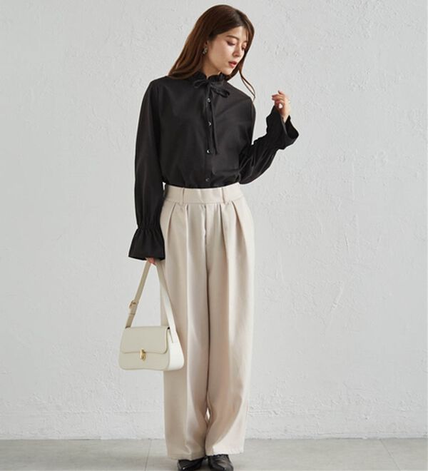 RANAN（ラナン）の「プチフリルリボン付きブラウス（ブラウス）」｜詳細画像