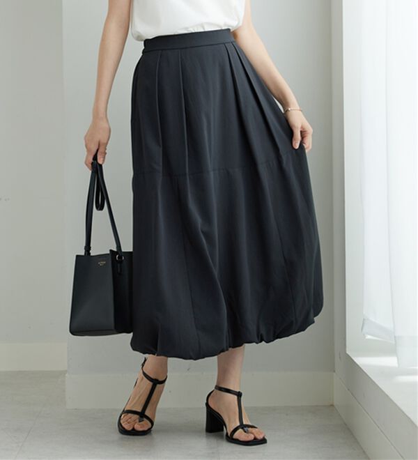 BELLUNA（ベルーナ）の「しぼ感素材バルーンスカート（ロングスカート）」｜詳細画像