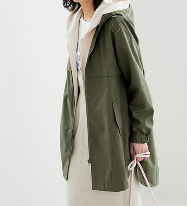 BELLUNA（ベルーナ）の「はっ水加工ボンディング素材ロング丈パーカー（ロングコート）」｜詳細画像