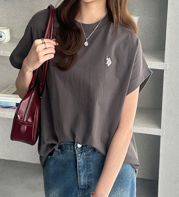 GeeRA（ジーラ）の「【新色追加】【ＵＳ．ＰＯＬＯ．ＡＳＳＮ】綿100％フレンチスリーブＴシャツ（Tシャツ）」｜詳細画像