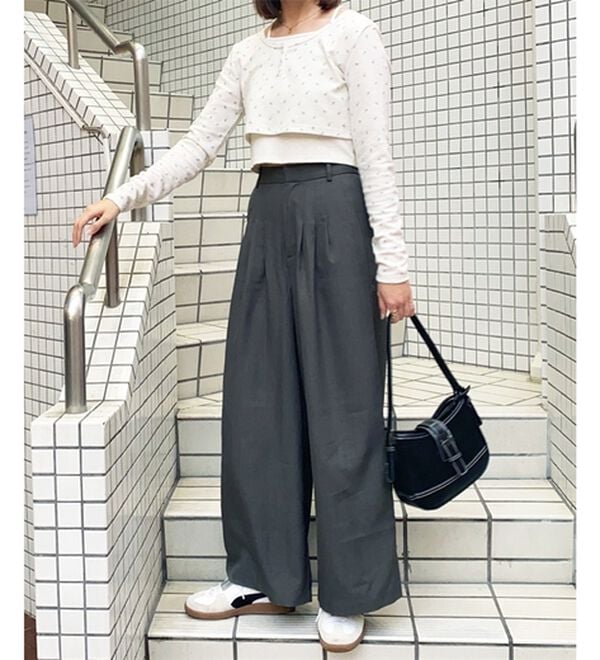 GeeRA（ジーラ）の「３タックワイドパンツ（フルレングスパンツ）」｜詳細画像