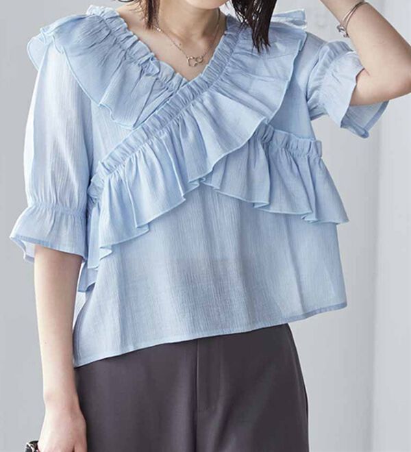 RANAN（ラナン）の「オフショルフリルブラウス（ブラウス）」｜詳細画像