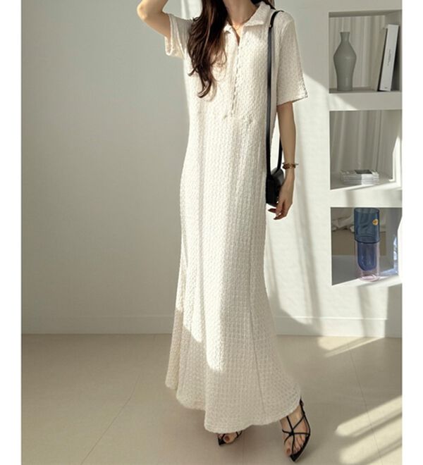 GeeRA（ジーラ）の「全骨格細見え！表面感素材マーメイドワンピース（その他ワンピース）」｜詳細画像