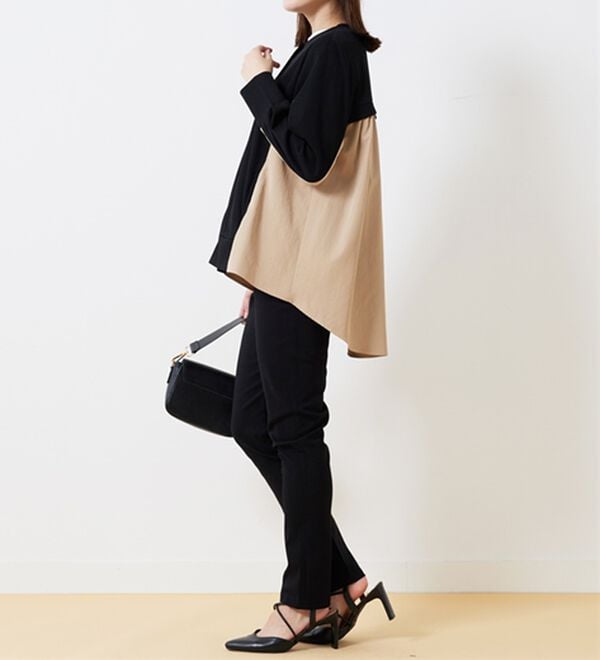 BELLUNA（ベルーナ）の「チノ見えストレッチ素材スリムパンツ（フルレングスパンツ）」｜詳細画像