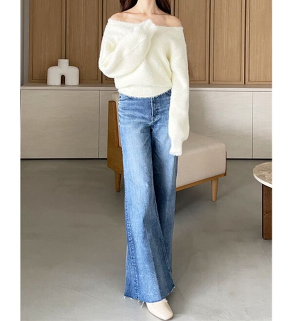 GeeRA（ジーラ）の「【YOUING.】オフショルフェザーヤーンニット（ニット・セーター）」｜詳細画像