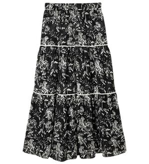 DOLCE&GABBANA フレアスカート 40 花柄 ティアード DLARGE.JPG