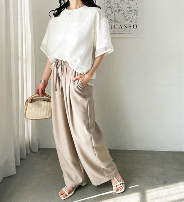 GeeRA（ジーラ）の「オーガンジーレイヤードＴシャツ（カットソー）」｜詳細画像