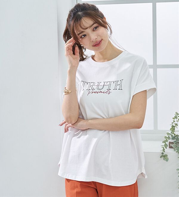 BELLUNA（ベルーナ）の「ひんやリッチコットン大人のゆったりドルマンＴシャツ（カットソー）」｜詳細画像