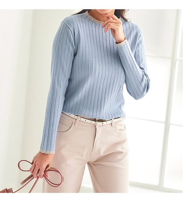 BELLUNA（ベルーナ）の「コットンミックスリブセーター（ニット・セーター）」｜詳細画像