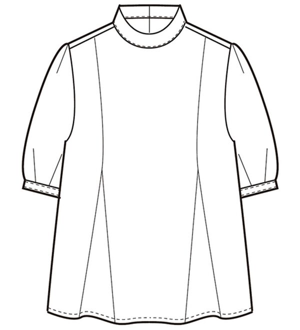 BELLUNA（ベルーナ）の「着痩せ！サッカー素材切替ブラウス（ブラウス）」｜詳細画像