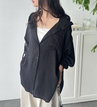 GeeRA（ジーラ）の「羽織にも◎フード付きオーバーサイズシャツ（シャツ）」