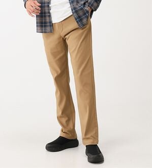 「シンプル＆プラス　裏起毛ストレッチパンツ（メンズフルレングスパンツ）」｜ベージュ