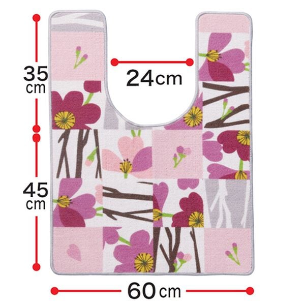 「トイレマット市松花柄（トイレマット）」｜詳細画像