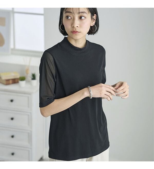 BELLUNA（ベルーナ）の「脱Ｔシャツ！チュールデザイントップス（カットソー）」｜詳細画像