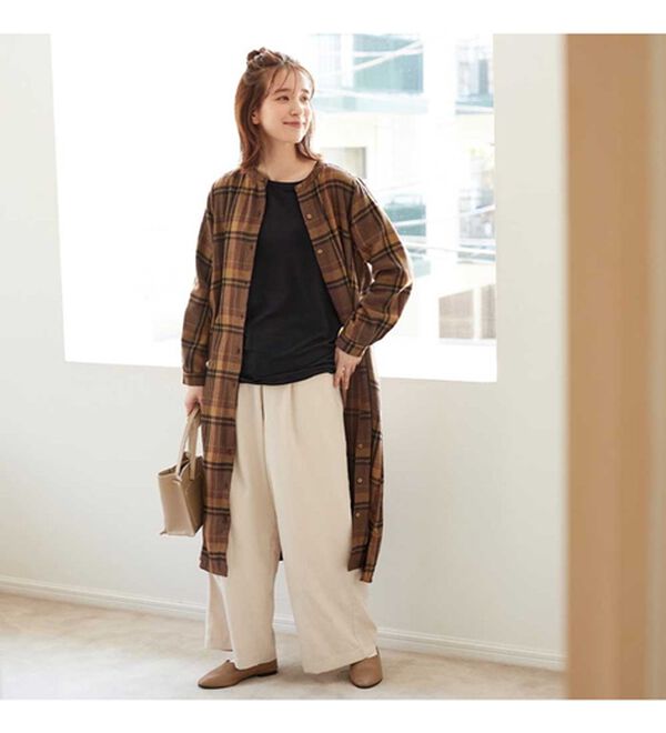 Viola e Viola（ヴィオラ エ ヴィオラ）の「【選べる衿】あったか裏起毛トップス＜ハイネック・クルーネック＞（カットソー）」｜詳細画像