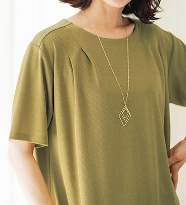 BELLUNA（ベルーナ）の「【接触冷感】かのこ素材タックデザインチュニックワンピース（その他ワンピース）」｜詳細画像