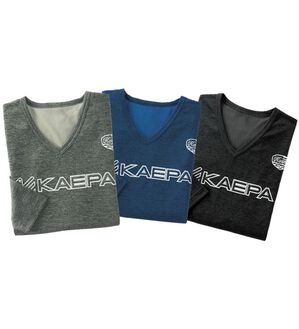 「【３色組】＜ケイパ＞ＶネックロゴプリントＴシャツ（メンズシャツ）」｜詳細画像