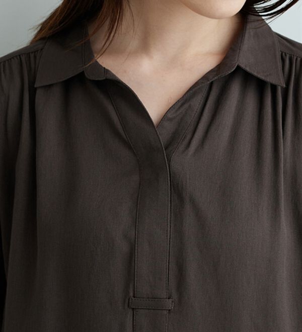 BELLUNA（ベルーナ）の「袖＆裾レース切替シャツチュニック（チュニック）」｜詳細画像