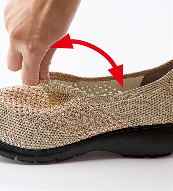 ルフラン（ルフラン）の「ラインストーン付ニットシューズ（パンプス）」｜詳細画像