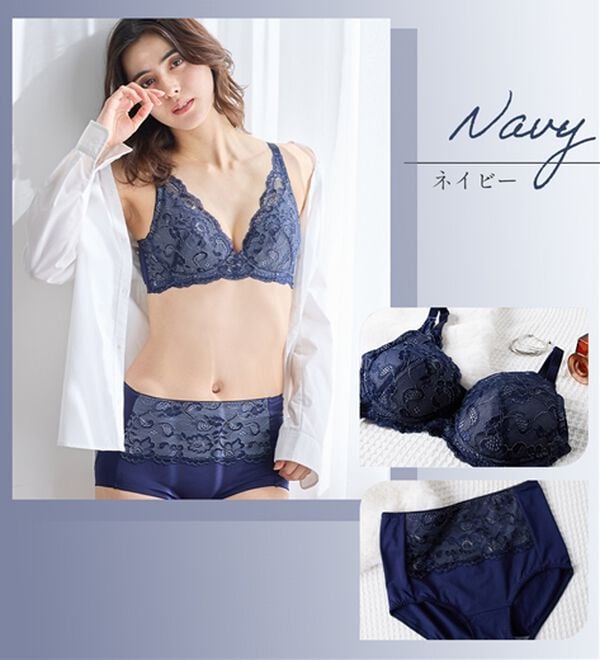 LAVIENNE（ラヴィエンヌ）の「【お得な上下セット】大人のプチプラ！ノンワイヤーブラ＆ショーツ（ブラジャー＆ショーツセット）」｜詳細画像
