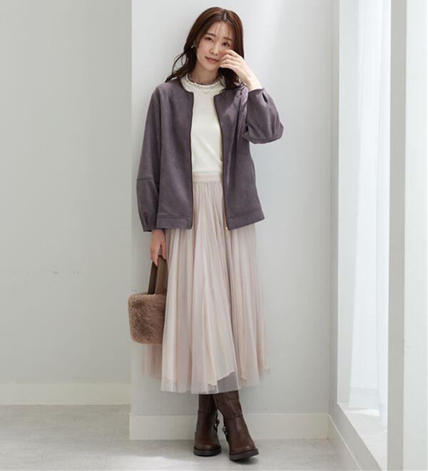 BELLUNA（ベルーナ）の「スエード調ランタン袖ミドル丈ジャケット（その他ジャケット）」｜詳細画像