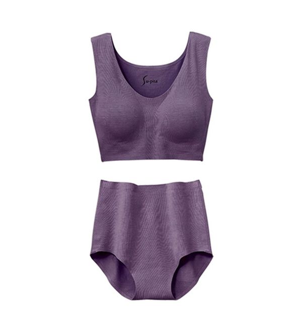 LAVIENNE（ラヴィエンヌ）の「【綿９５％＆縫い目ゼロ】締め付けにくいスーピタブラ・ショーツ（別売）（ブラジャー）」｜詳細画像