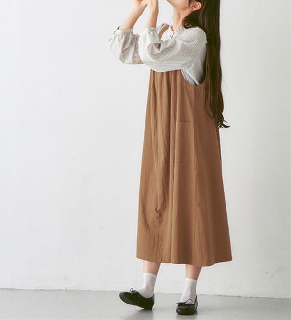 Viola e Viola（ヴィオラ エ ヴィオラ）の「綿１００％たっぷりギャザーのジャンパースカート（ジャンパースカート）」｜詳細画像