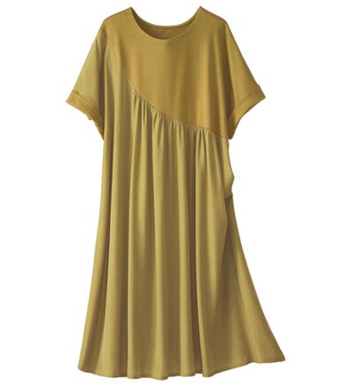 BELLUNA（ベルーナ）の「異素材切替ギャザー使いチュニック（チュニック）」