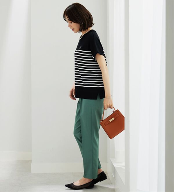BELLUNA（ベルーナ）の「【快適Ｌａｂ．】Tシャツより上品！ひんやり洗えるニットＴ（ニット・セーター）」｜詳細画像