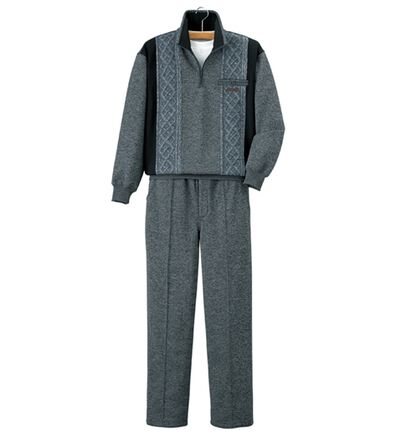 「上品さにこだわる紳士の杢調ホームスーツ（メンズルームウェア）」