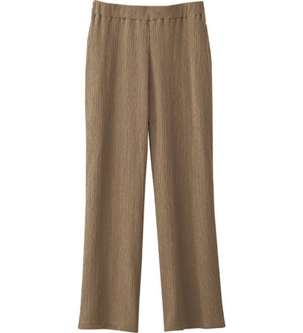 BELLUNA（ベルーナ）の「ゆったり快適！楊柳素材イージーパンツ（ワイドパンツ・ガウチョ）」｜モカ