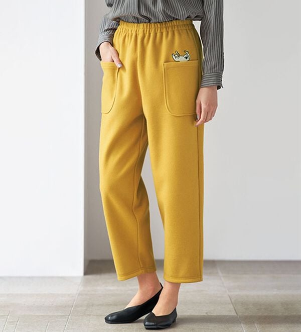 BELLUNA（ベルーナ）の「ポケット刺しゅうゆったりパンツ（フルレングスパンツ）」｜詳細画像