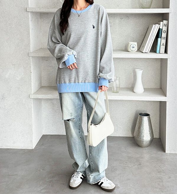 GeeRA（ジーラ）の「【U.S.POLOASSN】オーバーサイズワッフルスウェット（カットソー）」｜詳細画像