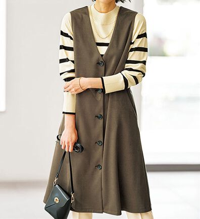 BELLUNA（ベルーナ）の「スエード調素材３ｗａｙジャンパードレス（ジャンパースカート）」