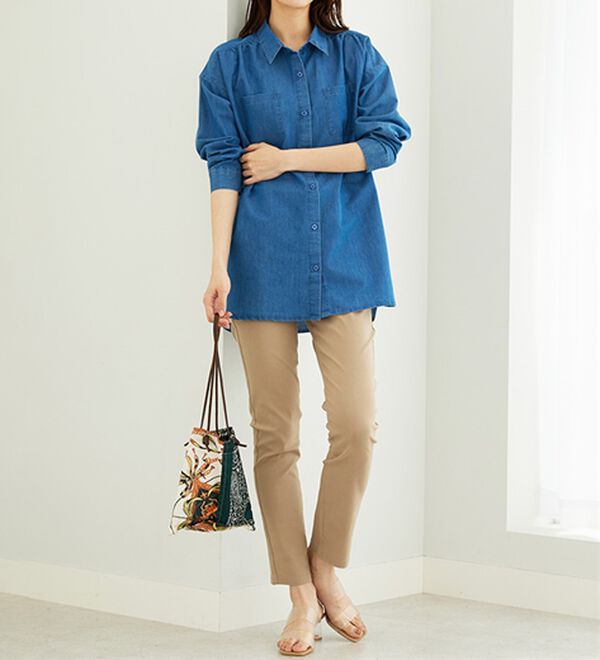 BELLUNA（ベルーナ）の「ポケット付デニムシャツチュニック（チュニック）」｜詳細画像