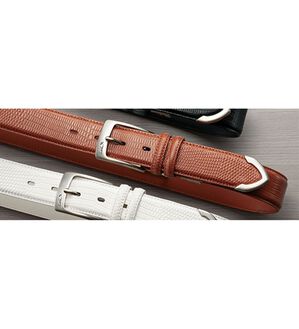 「＜アーノルド　パーマー＞リザード型押しベルト（メンズベルト）」｜ブラウン